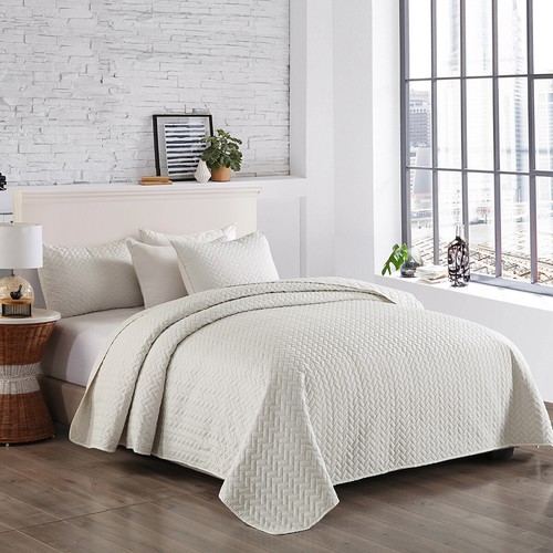 Embossed Reversible Bedspread Coverlet Quilt Set Bedding Cover Queen King - Picture 10 of 59