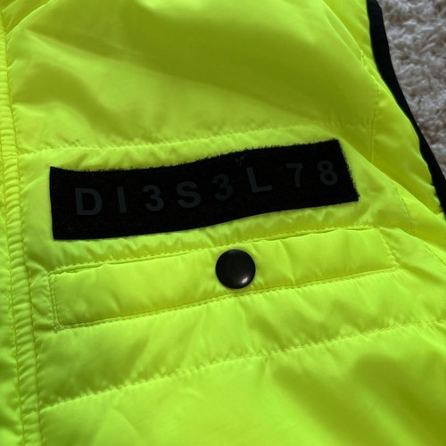 Diesel Men M Down Vest Yellow Fluorescent Polyester Luxury Stylish Casual Used - Picture 8 of 20