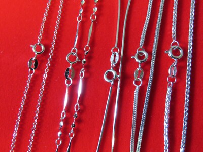 925 Silber Ketten Halsketten Schraubverschlüsse 5 Designs Handwerk Schmuckherstellung UK Post