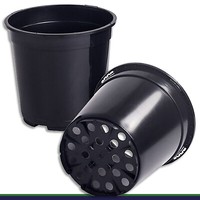 Pflanztopf 7 L Schwarz Ø 24 X 22 Cm Blumentopf Pflanzgefäß BlumenküBel