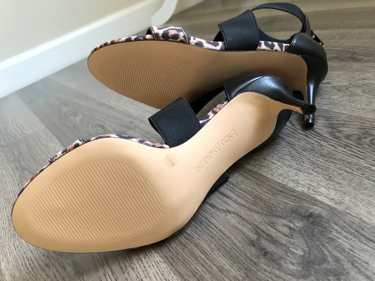 Sandales Habillées Enzo Angiolini Aydria Noir Imprimé Léopard - Taille 6.5 US, Talon Aiguille