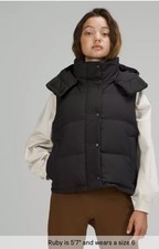 Lululemon Wunder Puff Cropped Vest Uk 18 Us 14 Black Brand New