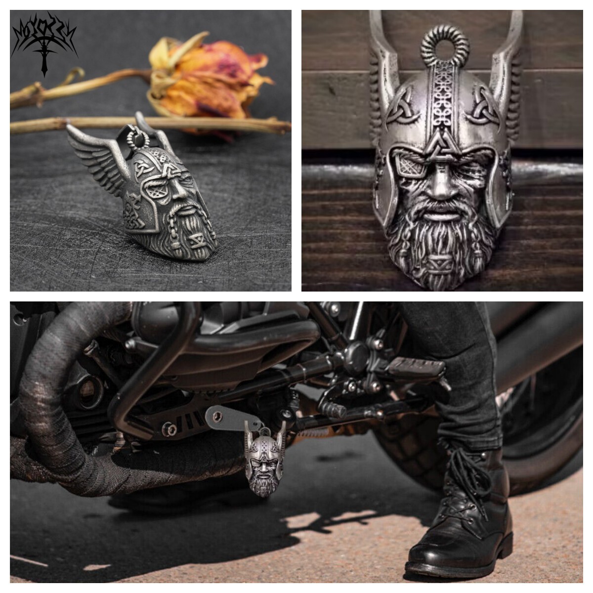 bell hanging from motorcycle