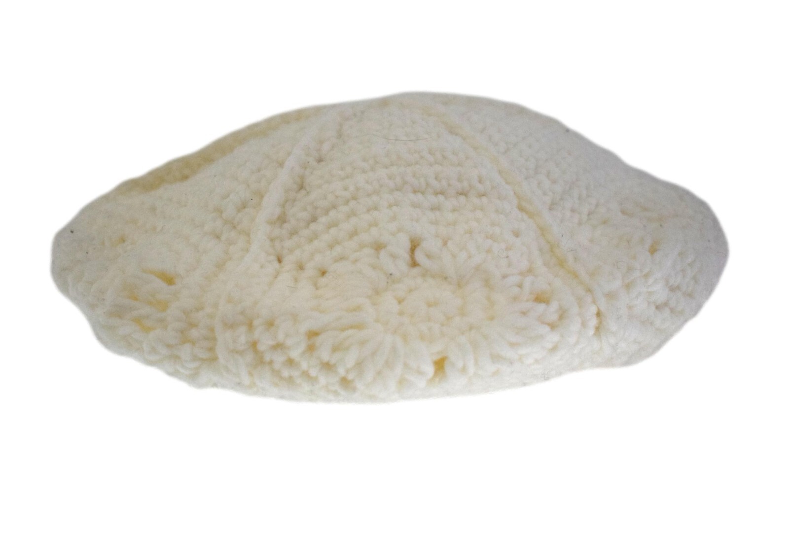 Vintage Cream Knit Beret Retro Indie Medium