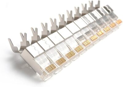 Cat6a CAT7 Shielded RJ45 Plug 8P8C FTP Network Connector 25 Set 1.45mm Wire Hole