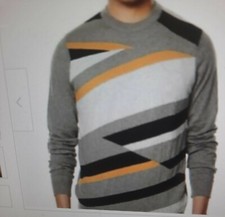 Sean John Men's Intarsia Knit Cotton Sweater, Size XL