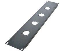 2U Space Black Heavy Rack Panel w/ 4 Large "G" SpeakOn Cut Outs for NL8 or NL4