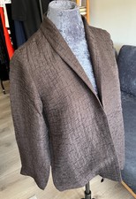 Eileen Fisher Textured Silk Linen Blend Jacket L