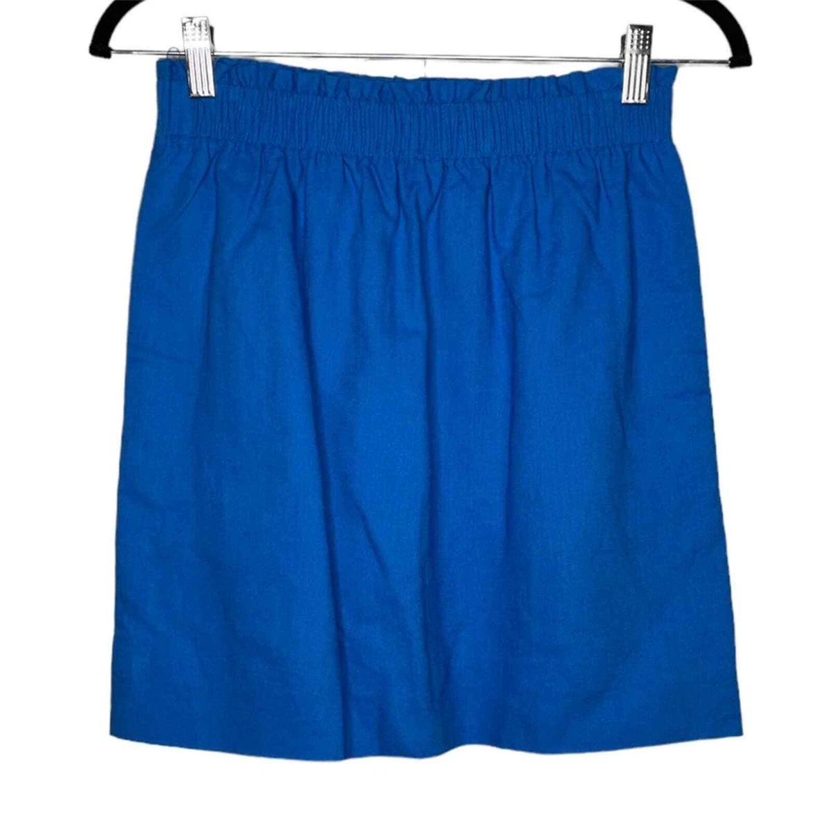 J Crew Factory Linen Cotton City Skirt in Blue Size 0 NWT eBay