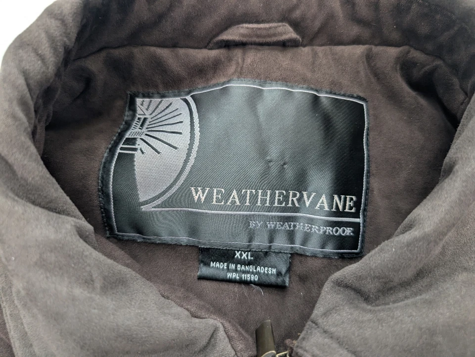 Chaqueta de abrigo Weathervane by Weatherproof para hombre talla XXL marrón imitación gamuza Foto 4 de 4