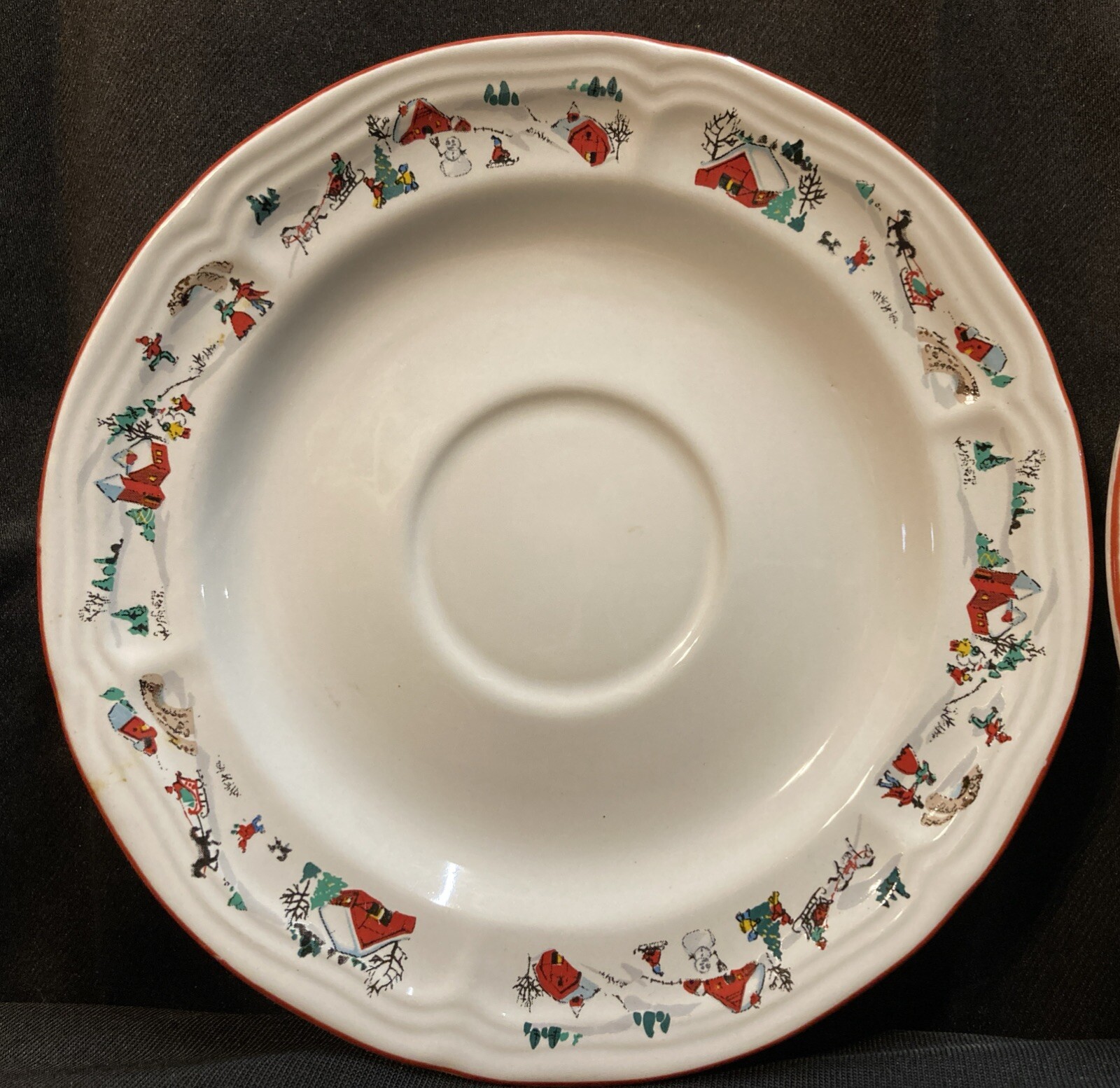 Farberware White Christmas #391 Saucer Plates 6.5” Set of 4