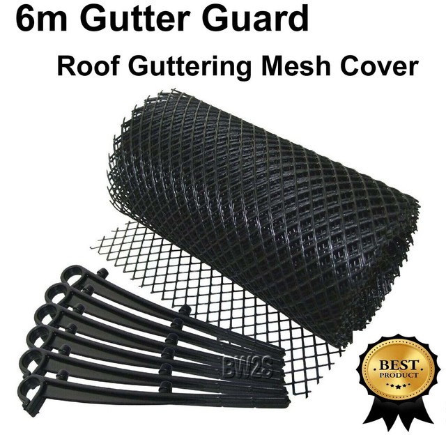 Amtech 6m Gutter Mesh With 6 Clips Guard Roof Debris Cover Stops