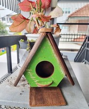 Hanging Wood Bird House Hotel Home Nest Garden Box Feeding Station Thai Craft