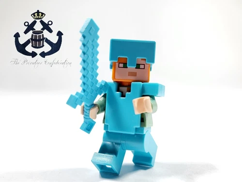 LEGO Minecraft Minifigure Alex + Diamond Armor min051 From Mountain Cave 21137