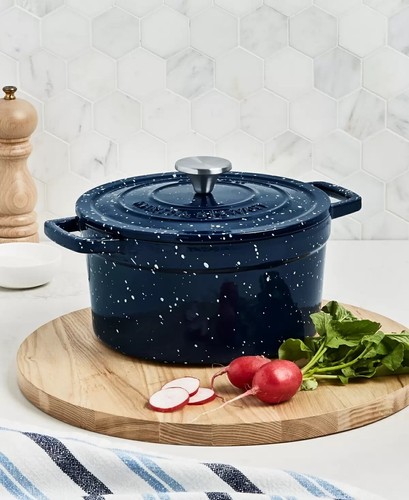 Martha Stewart Collection Enameled Cast Iron Speckled 4-Qt. Dutch Ovens - 第 2/3 張圖片