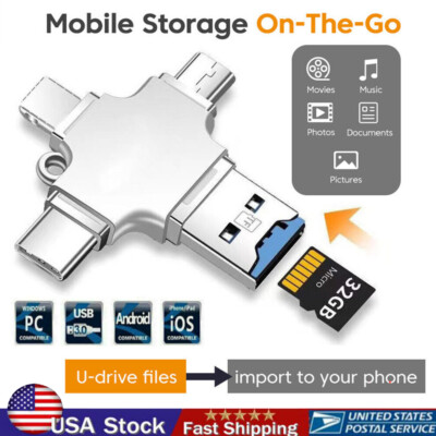 USB 3.0 Flash Drive Type -C Photo Stick OTG For iPhone iPad Android Samsung PC