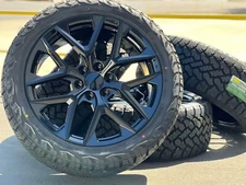 22” Black Tahoe Silverado 1500 Wheels Rims Tires Suburban GMC Sierra Yukon