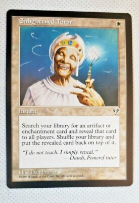 MTG 1996 Magic The Gathering Mirage #14 Enlightened Tutor U :White