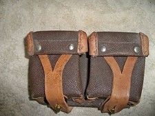 Vintage Leather Russian Mosin Nagant Ammo Pouch Brown Tan Color 
