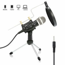 3.5MM Condenser Studio Sound Recording Microphone Mic  Shock Mount Tripod Stand