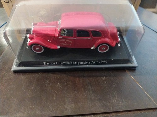 Miniature Traction 11 Des Pompiers D'Aze - Année 1955 - Échelle 1:43 - Marque Atlas - Occasion