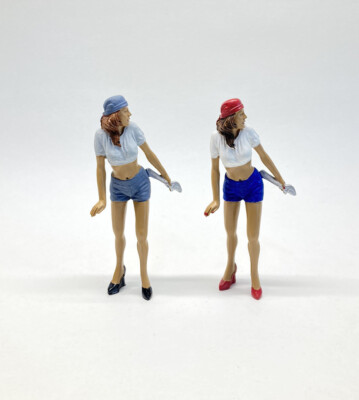 American Diorama 1/18 Figure Mechanic Girl Katie 4'' Holding Wrench Lot Of 2