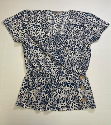 Absolutely Famous - Women s Size M - Pullover Blouse (Blue & White)