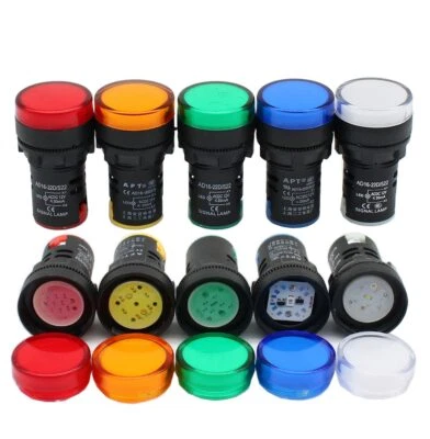 22mm Techna LED Pilot Light Indicator Panel Mount - DC AC 12V 24V 110V 230V - Image 1 of 3