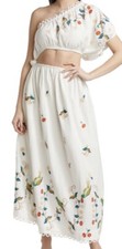 FARM RIO Pitanga Embroidery One Shoulder Cut Out Maxi Dress Size L - $325 MSRP