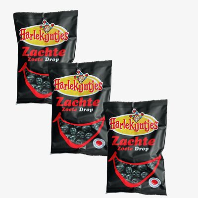 (14,43 EUR/kg) Harlekijntjes Holland-Lakritz Zachte Zoete Drop 3x 300g