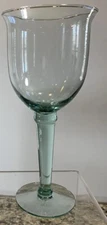 Recycled Glass Wine Goblet Glass Large 9.5” Tall HTF EXC!!