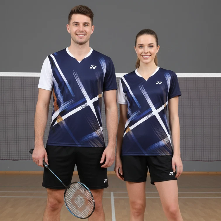 Yonex Quick Dry Hi Function Active Wear Tshirt Unisex Navy Blue Twinning Style