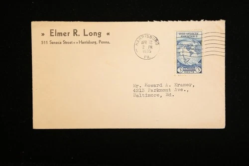 BYRD ANTARCTIC EXPEDITION II COVER HARRISBURG PA APR 12 1935 3C STAMP