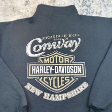 Vintage 1998 Harley Davidson 1/4 Zip Sweatshirt Conway NH large