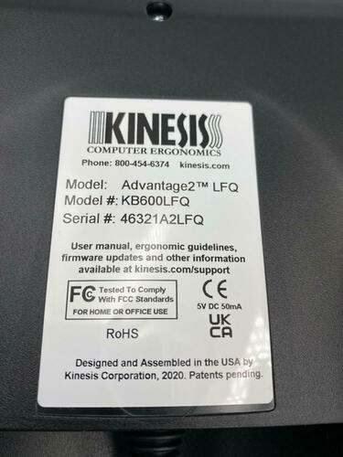 KINESIS Advantage2 Quiet LF Ergonomic USB Keyboard (KB600LFQ) - Bild 7 von 8