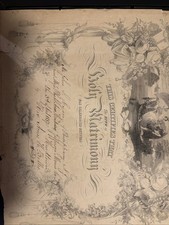 Antique 1857 Marriage Certificate John Lyon a...