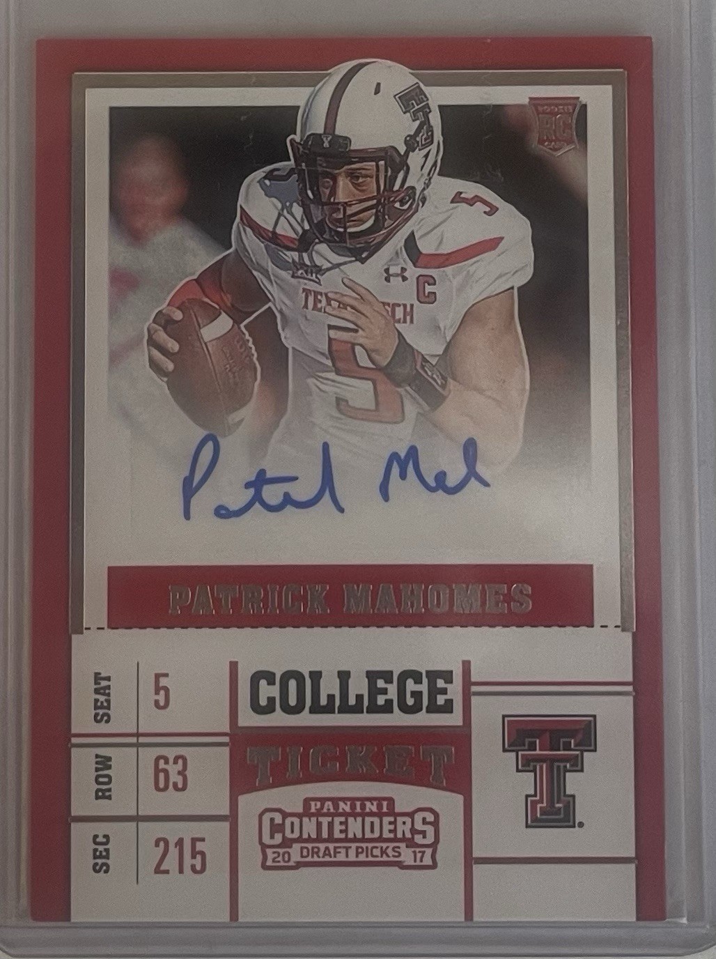 Patrick Mahomes auto 2017 Contenders Draft Picks Patrick Mahomes II #298
