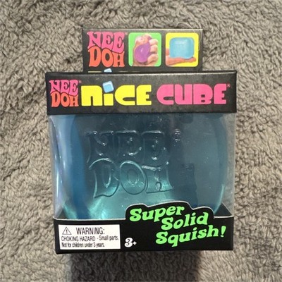 Schylling NeeDoh Nice Cube Super Solid Squish Squeeze Toy, Blue, MPN 26012HY