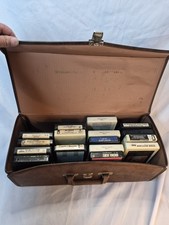 12 Vintage 8-Track Tape Collection w/ Storage Case Dance Party 1 , 2 , 3 More