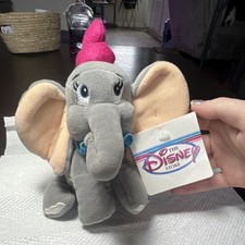 Disney Dumbo Mini Bean Bag Plush 8" Gray with Pink Hat Ages 3 3-4 8-11 Years