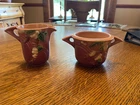 Roseville USA pottery Snowberry 1C creamer and 1S sugar set