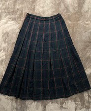 Pendleton Heritage Tartan Virgin Wool Plaid Pleated Skirt Size 8Green Red Vtg