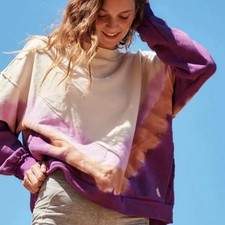 Free People FP movement Ombre Metti crew neck tie dye oversized sweatshirt