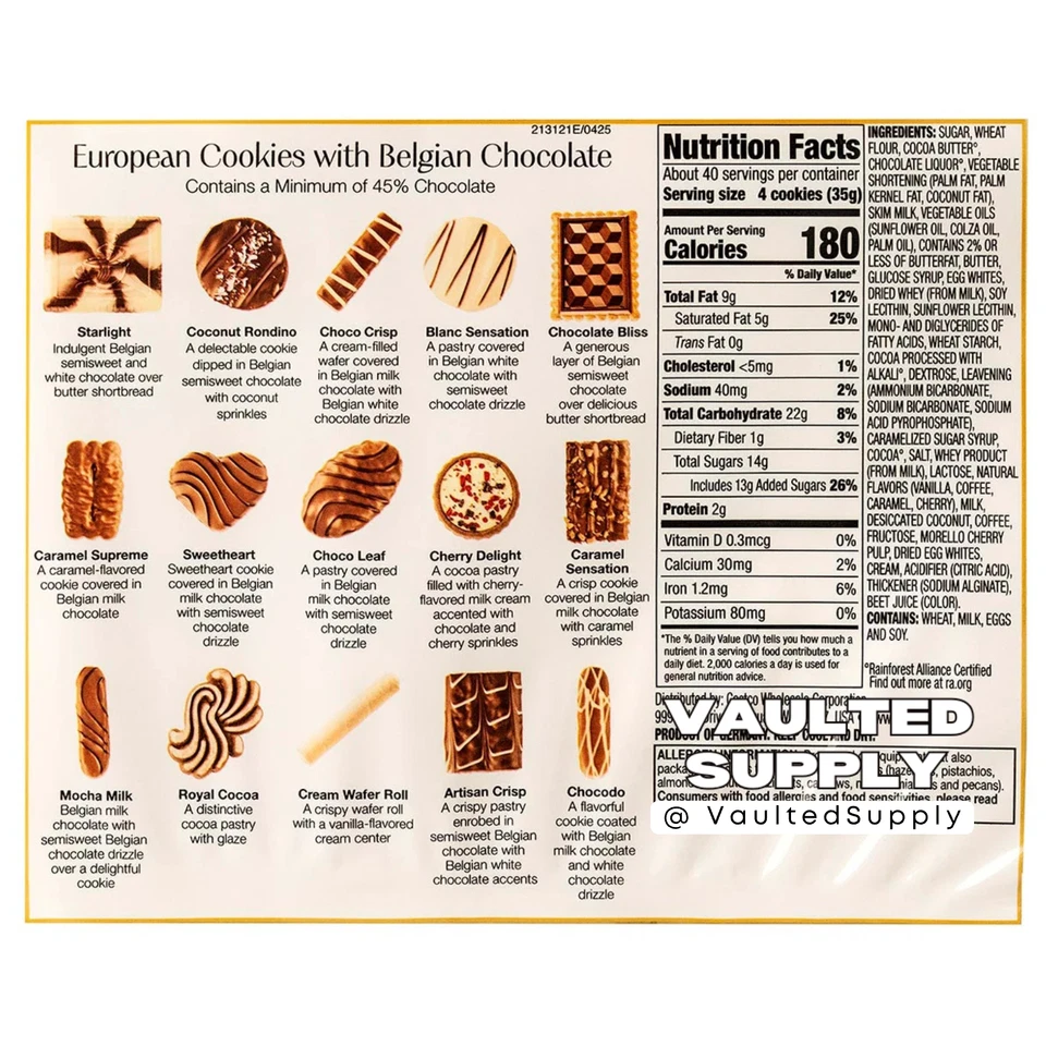 Kirkland European Cookies chocolate belga 49,4 oz lata – caixa de presente de férias - Imagem 2 de 4