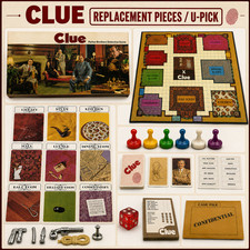 Juego de mesa CLUE Detective repuesto pieza U PICK cartas ficha arma 1972 1979