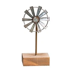 CWI Gifts Simple Windmill Table Sitter - 8 inch Galvanized Metal Windmill - F...