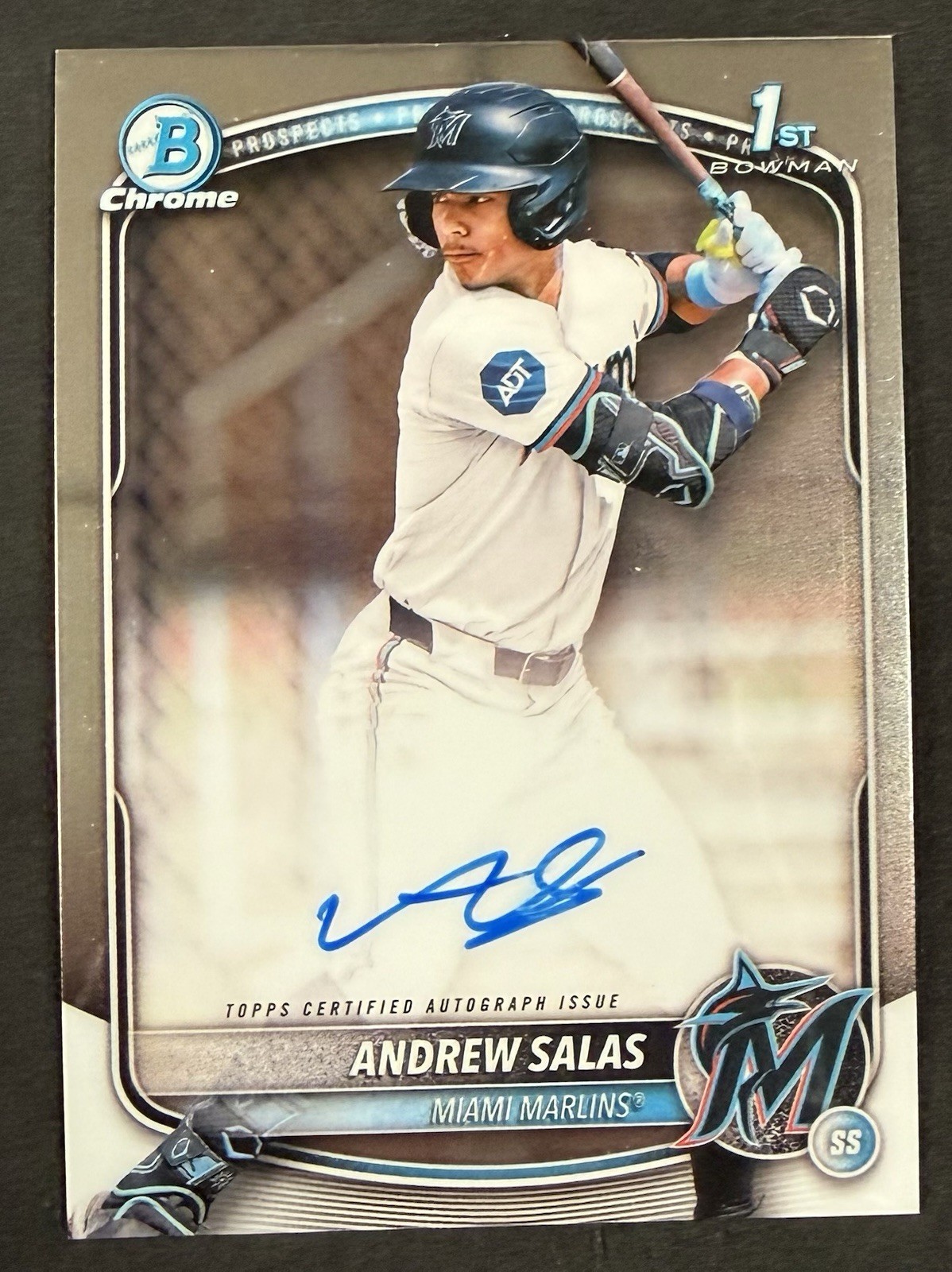 ANDREW SALAS #CPA-AS | 2025 Bowman Chrome 1st Bowman On-Card Auto - Marlins RR1