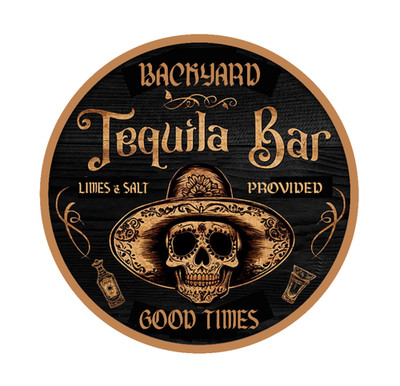 Drinking ''Backyard Tequila Bar'' - 4'' Handmade Vinyl Decal Vehicle Cooler Laptop