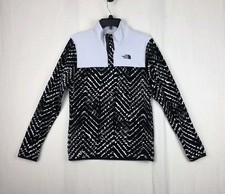 The North Face Glacier Quarter Snap Fleece Pullover Youth-Size XL Black White