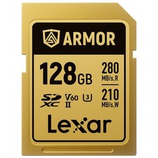 Lexar LSDAMGL128GRNNNG Professional Armor Gold 128GB UHS-II V60 SDXC Memory Card